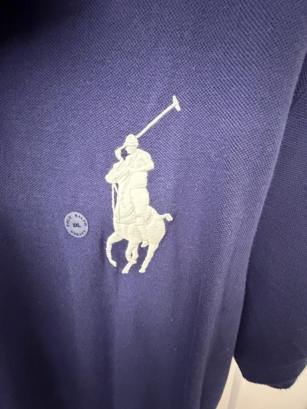 Polo Ralph Lauren Big Pony Polo Shirt Mens XXL Custom Slim Fit Navy Blue NWT